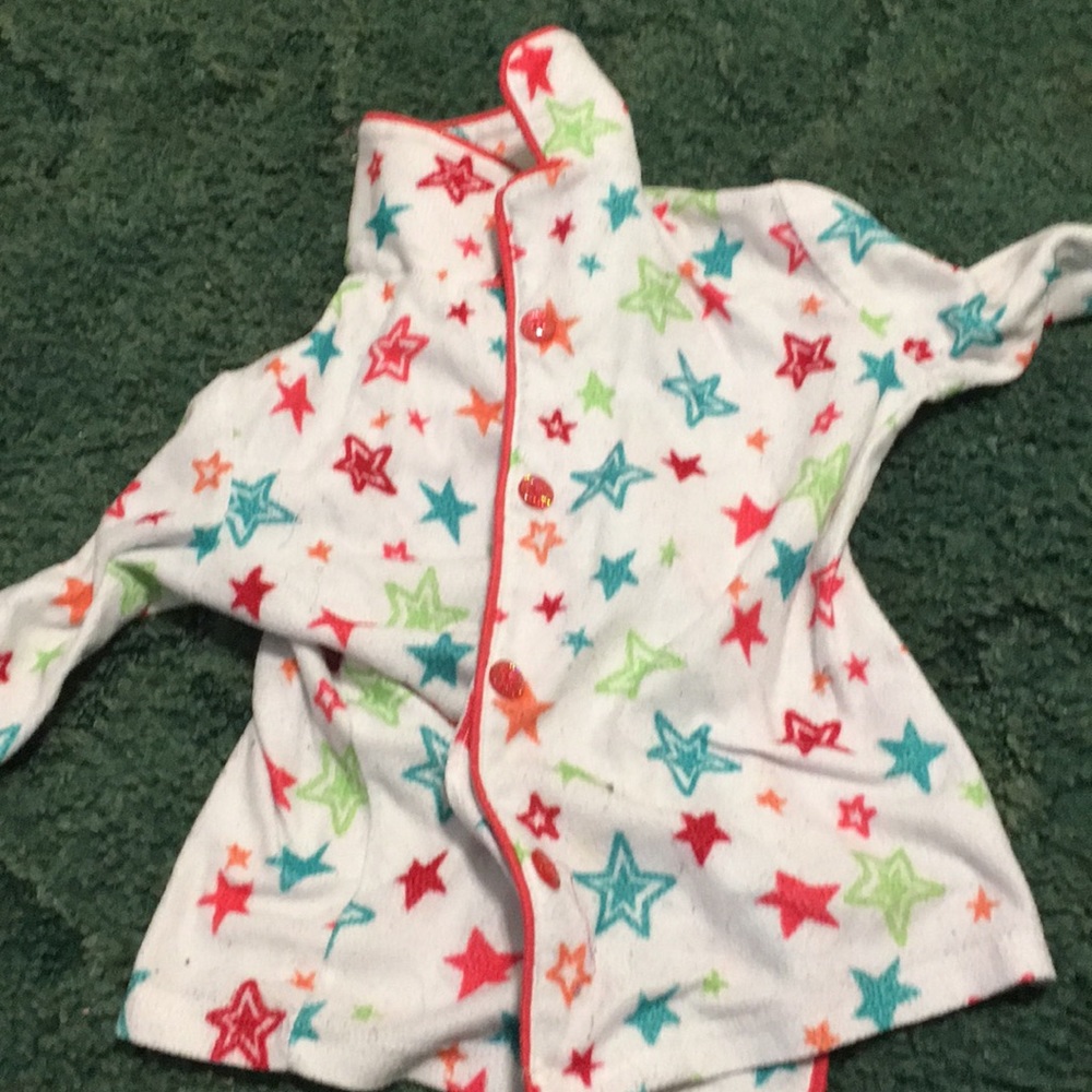 A Pj Set of Star Pants and A button comfy pj shirt